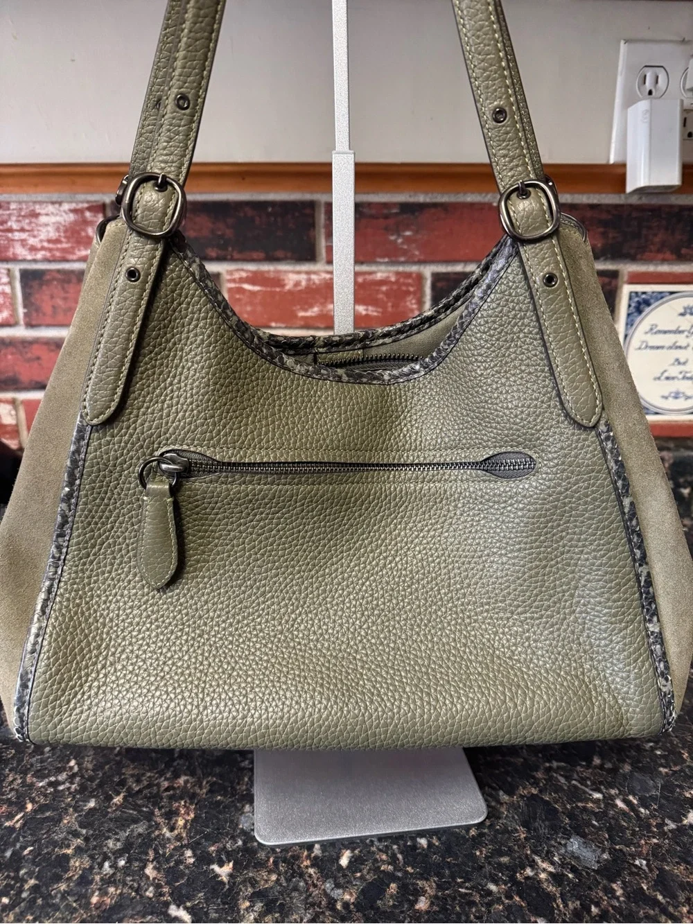Coach Lori Shoulder Bag with Snakeskin Detail (Style C5266)